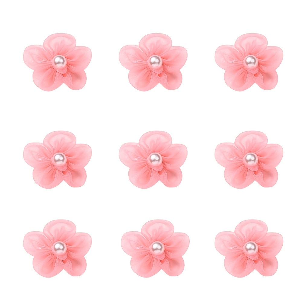 10PCS 23mm Fabric Five-Petal Flower Embellishment Set