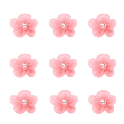 10PCS 23mm Fabric Five-Petal Flower Embellishment Set