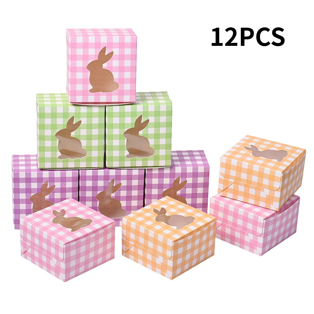 12-Piece 10x10x6.5 cm Paper Rabbit Gift Boxes