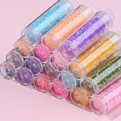 Clear Ink Core Glass Seed Beads