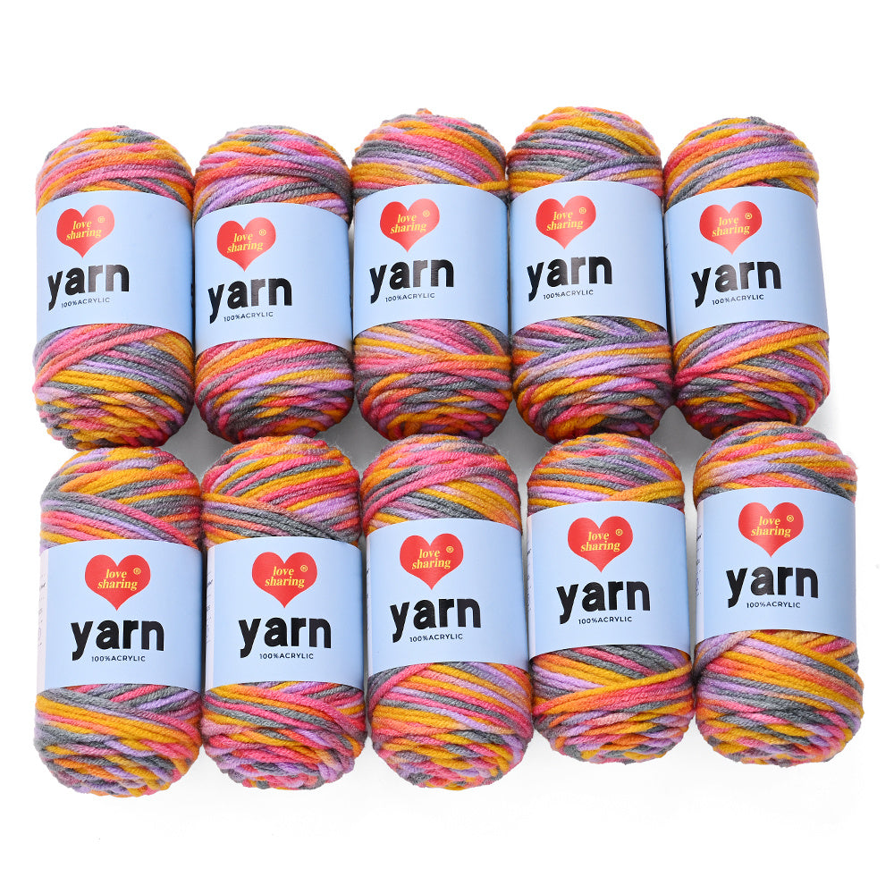 10PCS 10×4cm Rainbow Gradient Polyester Knitting Yarn