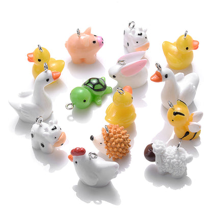 Mini Resin Farm Animal Pendant Charms