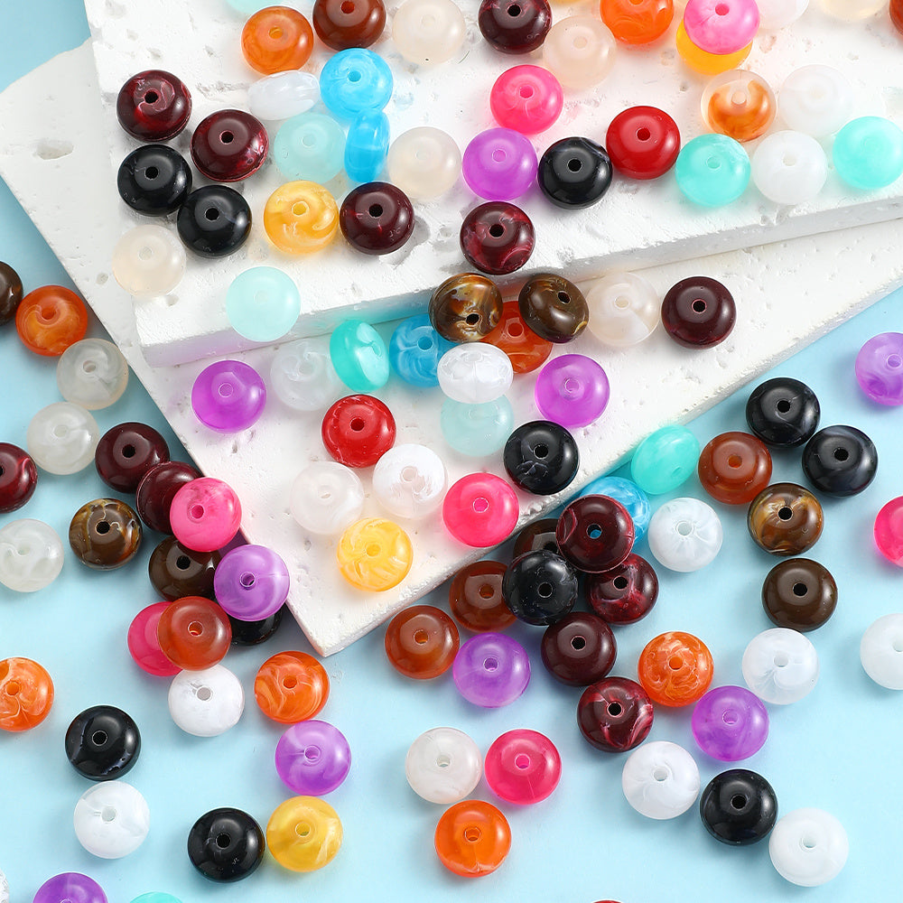 100-Piece 5x10 mm Acrylic Flat Spacer Beads