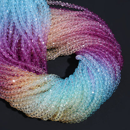 Transparent Faceted Crystal Glass Beads