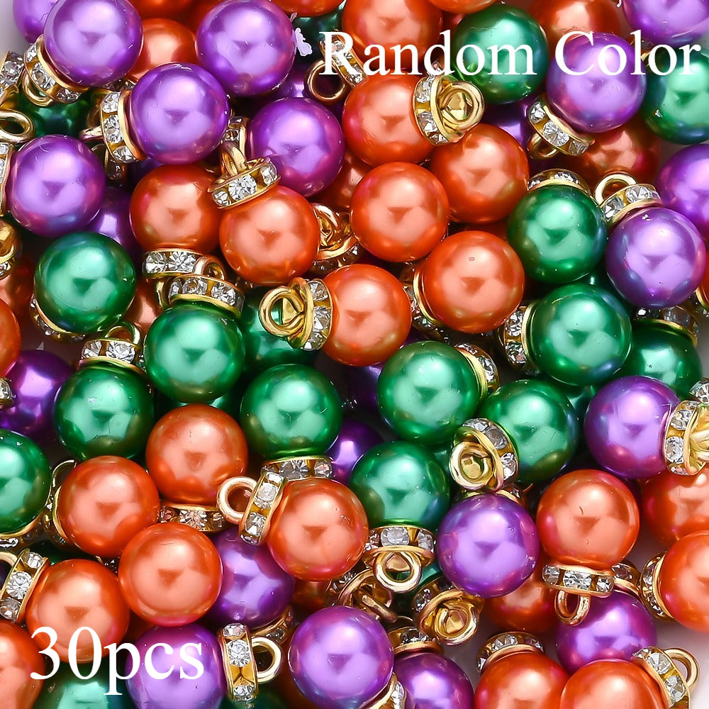 Vibrant Acrylic Charms with Rhinestone Caps