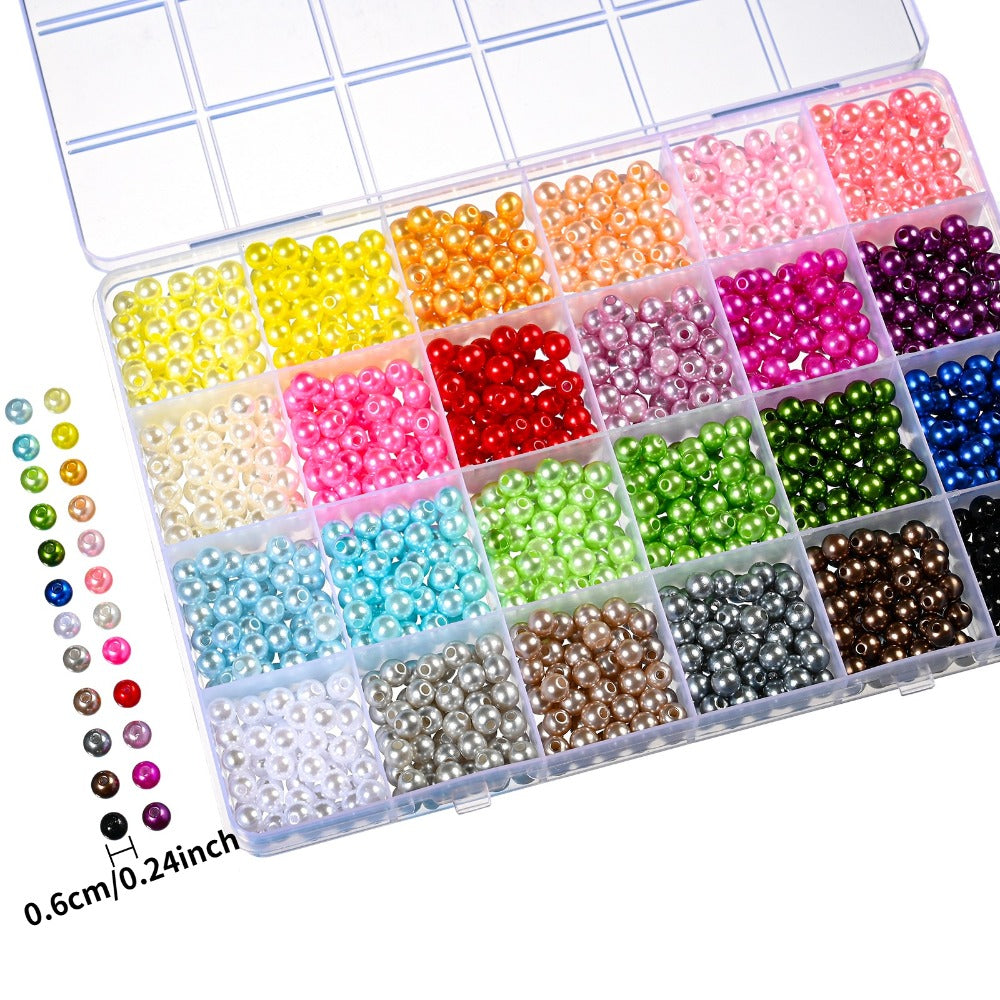 6 mm Colorful Imitation Pearl Beads Jewelry Making Kit