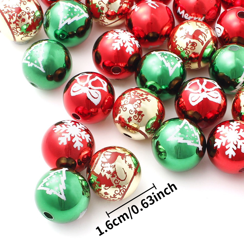 Patterned Round Acrylic Beads