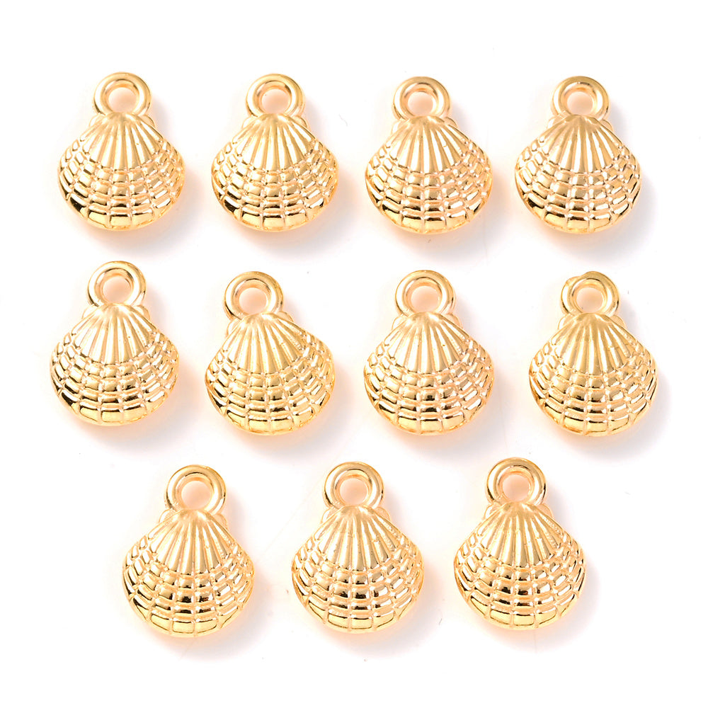 Gold and Silver CCB Shell Pendant Beads