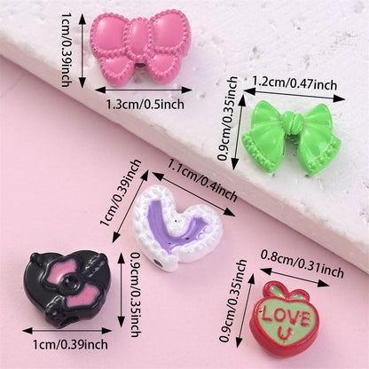 Heart Butterfly Bow Alloy Beads