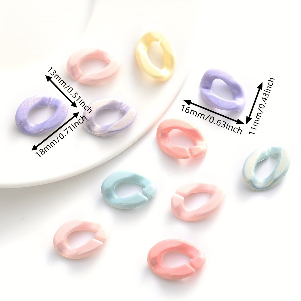 Sparkling Acrylic Oval Chain Beads