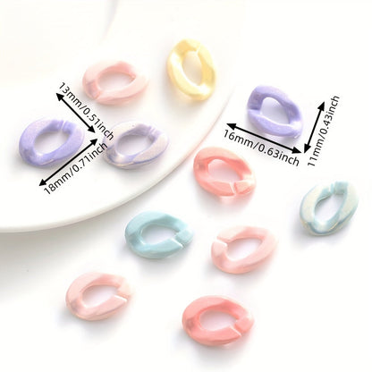 Sparkling Acrylic Oval Chain Beads