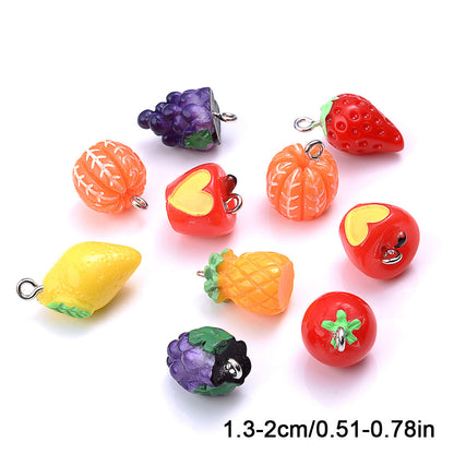 3D Fruit Resin Pendant Charms