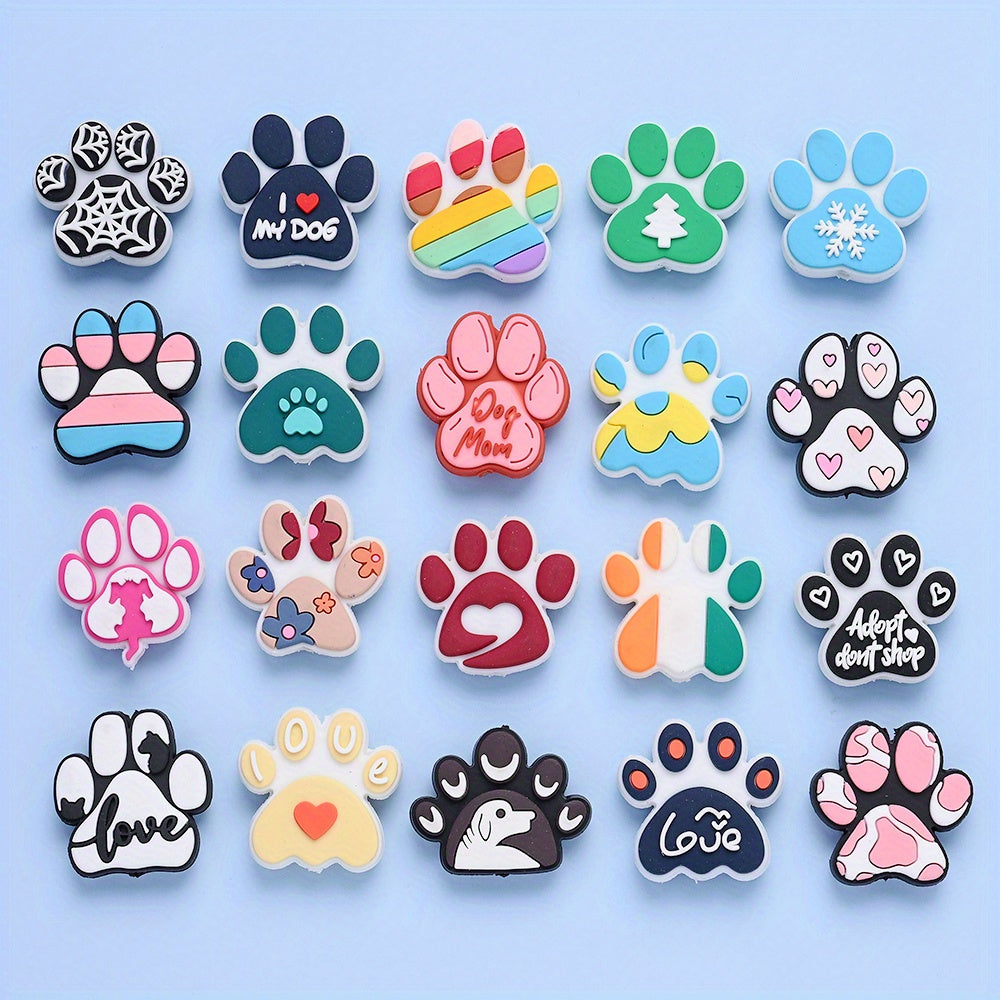 Dog Paw Silicone Focal Beads