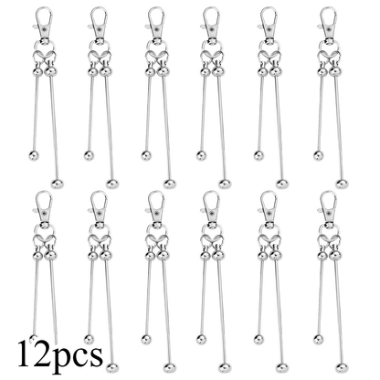 Silvery Beaded Keychain Set