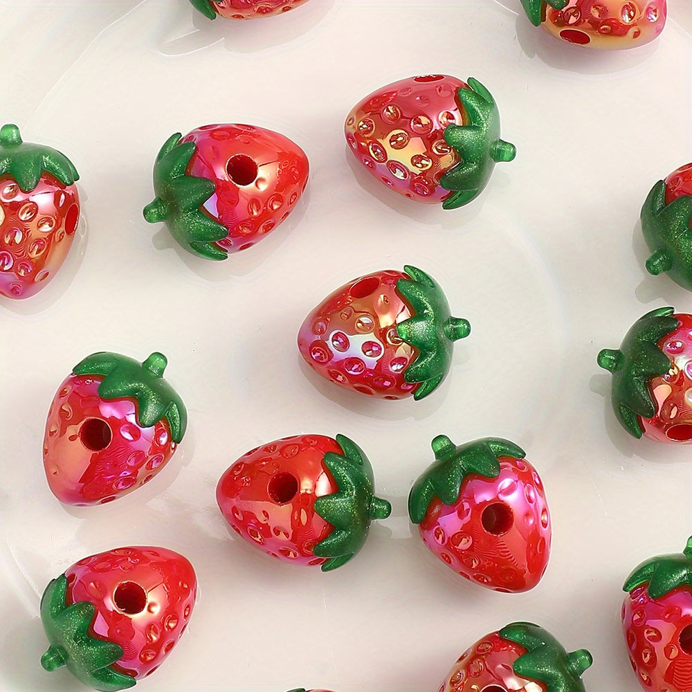 Red Strawberry Acrylic Beads