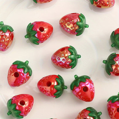 Red Strawberry Acrylic Beads