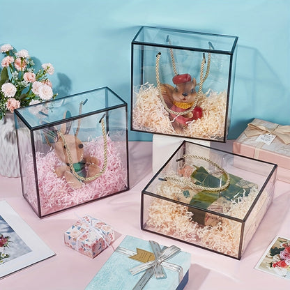 5-Piece Transparent Handheld Gift Boxes with Rope