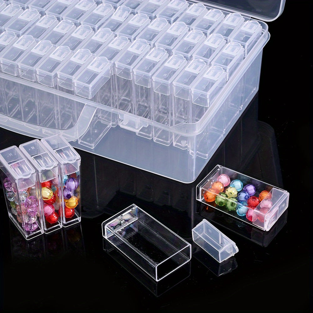 64-Grid Transparent Bead Storage Box
