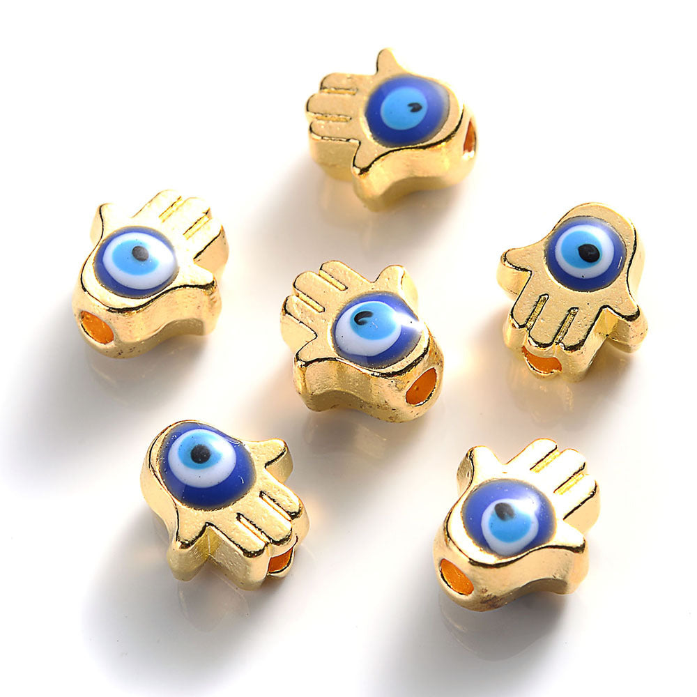 10PCS Mini Multicolor Evil Eye Spacer Bead Set
