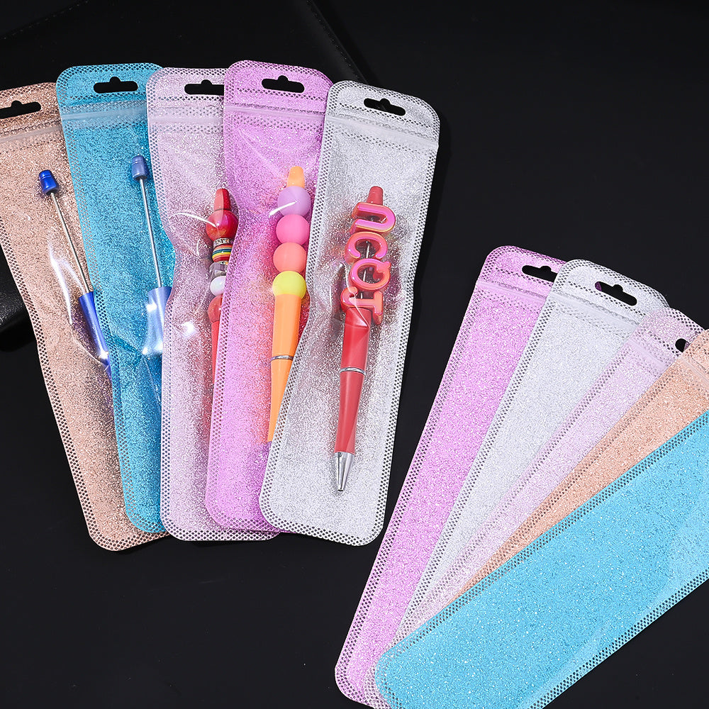 50-Piece 2.16x8.66 in Glitter Holographic Resealable Bags