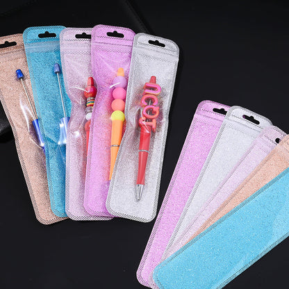 50-Piece 2.16x8.66 in Glitter Holographic Resealable Bags