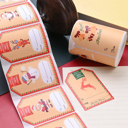 Retro Christmas Santa Snowman Stickers