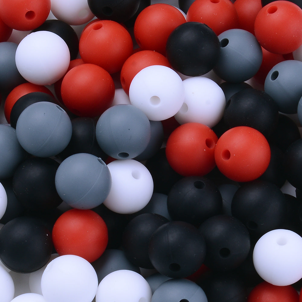 12 mm Rainbow Silicone Beads