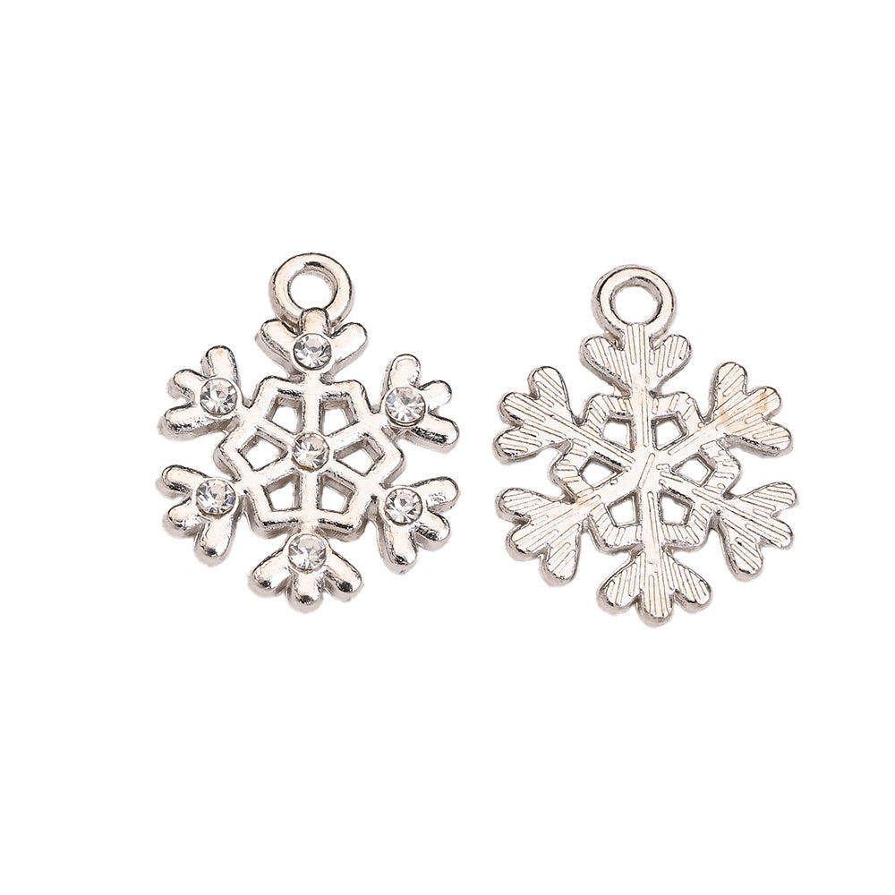 Christmas Rhinestone Snowflake Pendant Charms