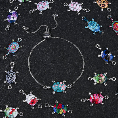 10PCS Multicolor Alloy Turtle Pendant Set