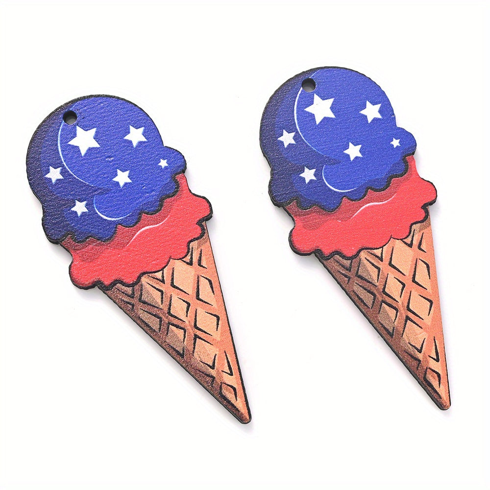 July 4th Patriotic Wooden Chain Charms