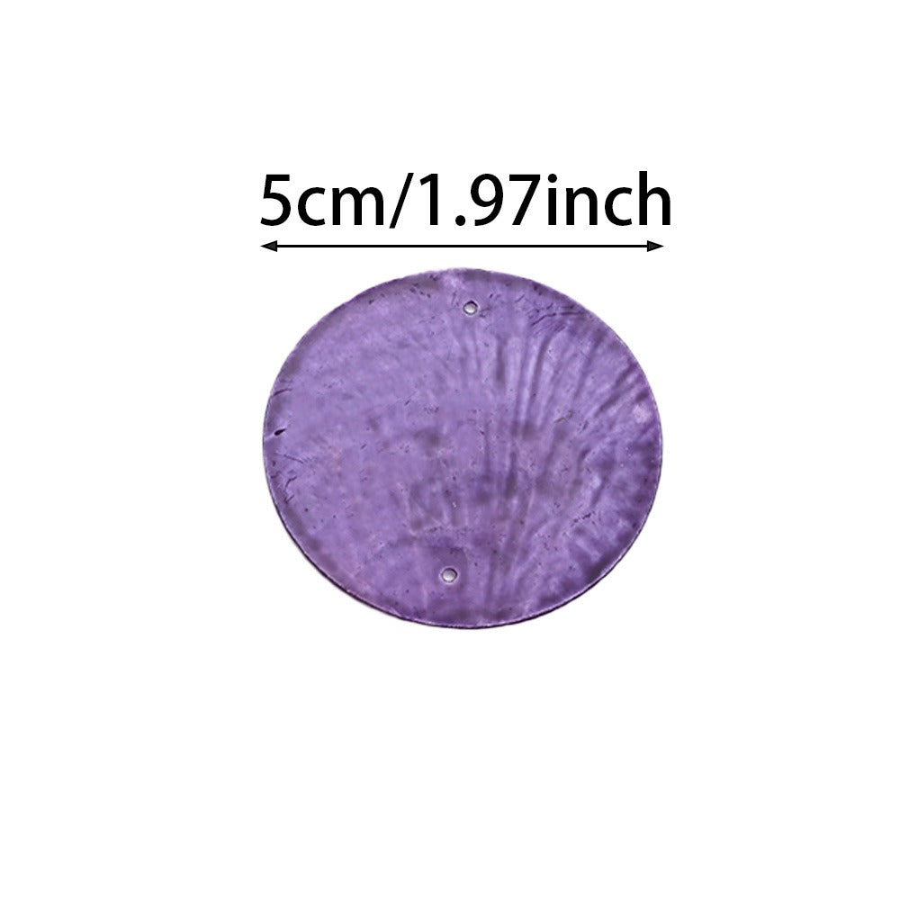 10-Piece Round Ocean Stone Pendants