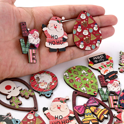 Christmas Painted Wooden Hanging Pendants