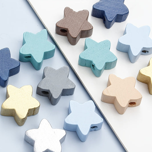Pentagram Wooden Beads