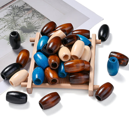 Mixed Color Oval Wooden Beads