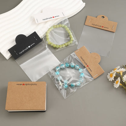 200PCS Handmade Jewelry Packaging Set with Clear Bags & Cards