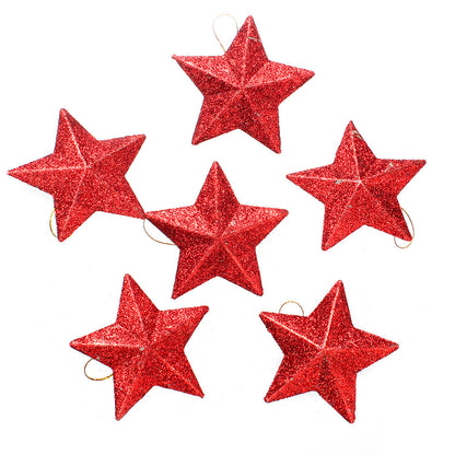 6-Piece Random Shiny Christmas Star Decorations