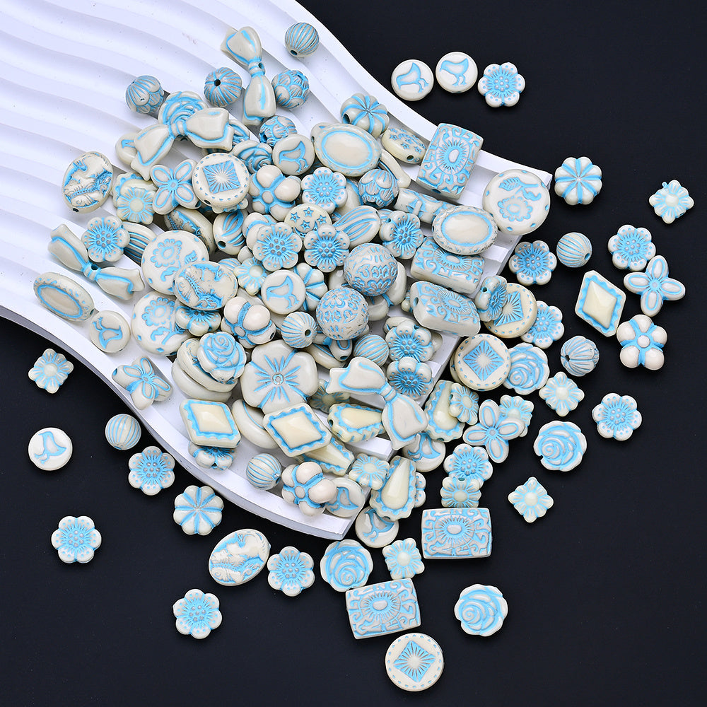 30g/bag Beige Blue Acrylic Decoration Beads
