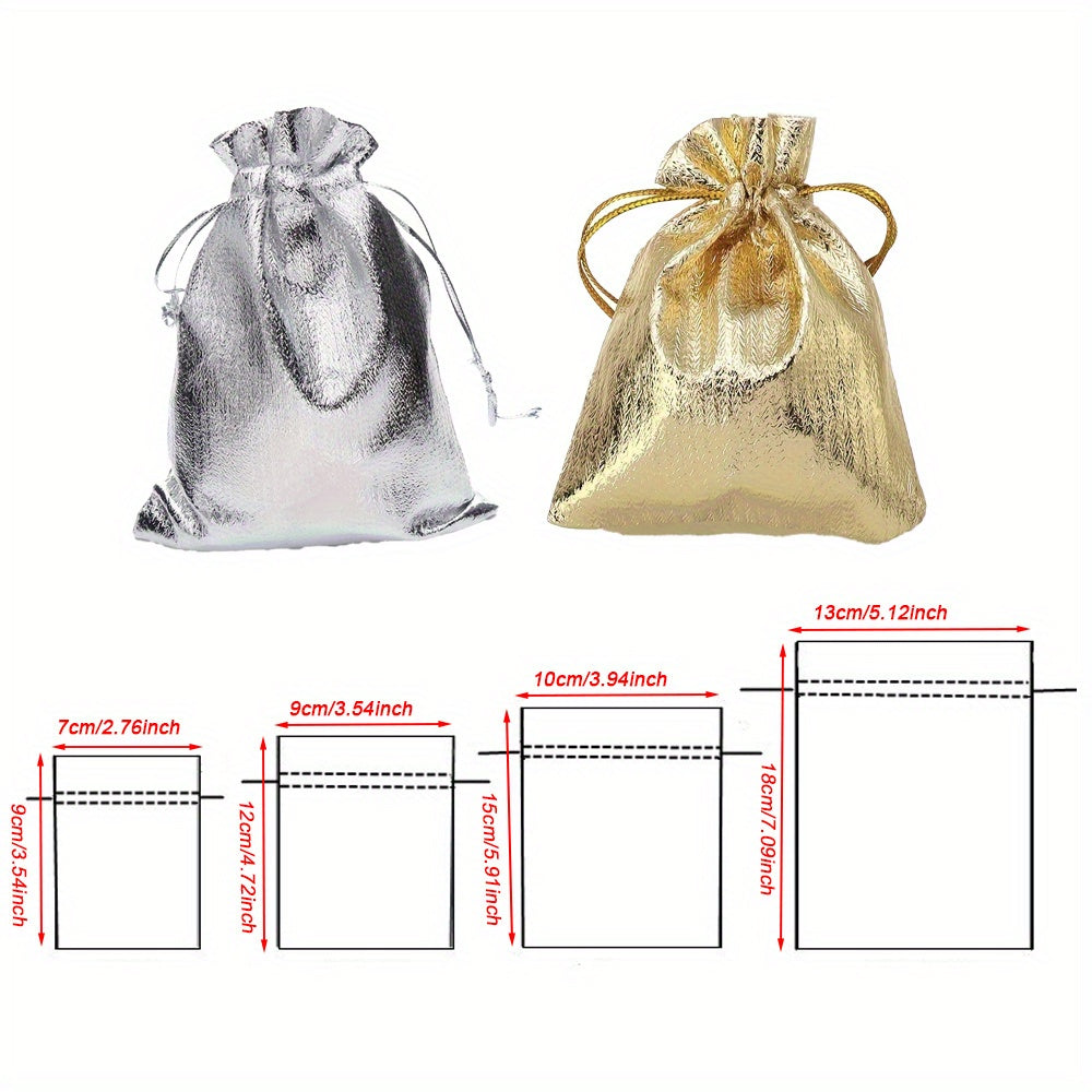 30-Piece Gold & Silver Drawstring Jewelry Gift Bags
