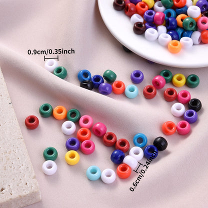 Braided Large Hole Acrylic Pony Beads