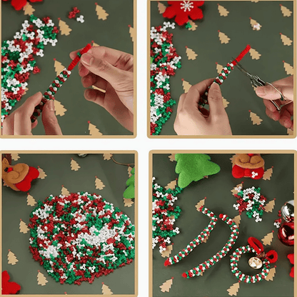 Christmas Acrylic Tri Beads
