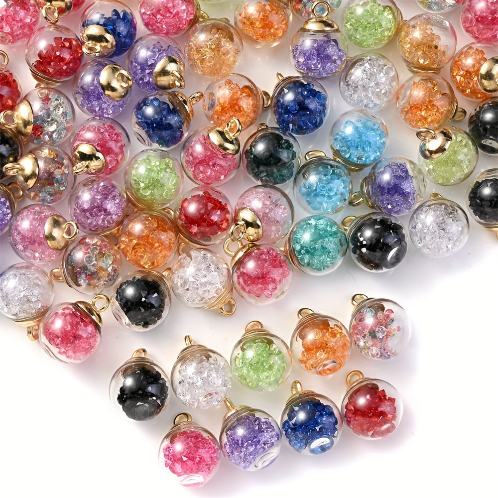 Rhinestone Glass Ball Pendants