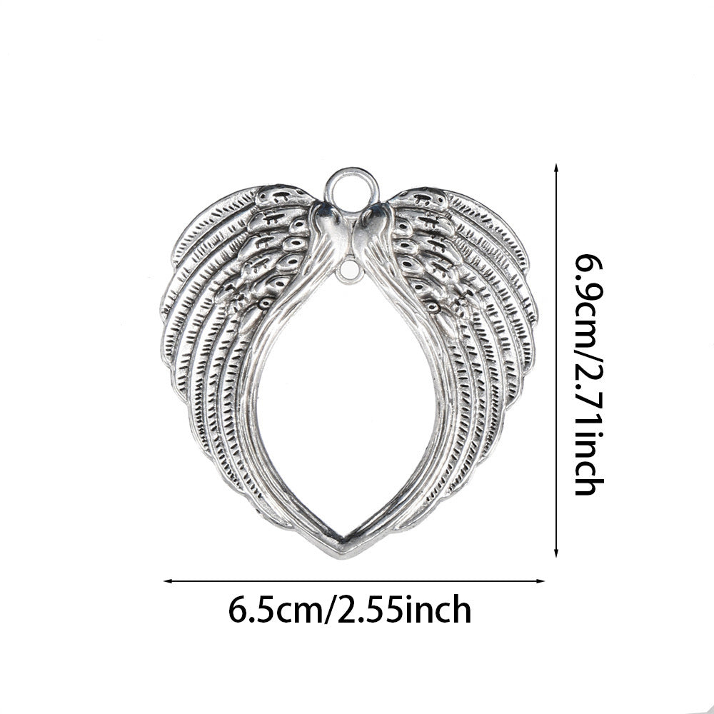 Christmas Silver-Tone Angel Wing Pendant Charms