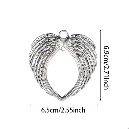Christmas Silver-Tone Angel Wing Pendant Charms