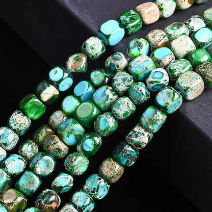 Dark Green Natural Stone Beads