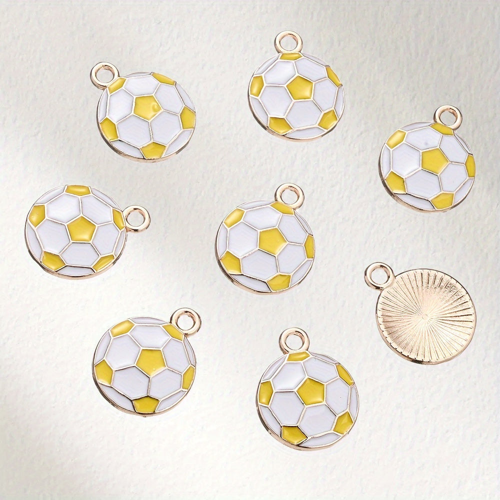 10PCS 13×17mm Colorful Football Acrylic Pendant Set