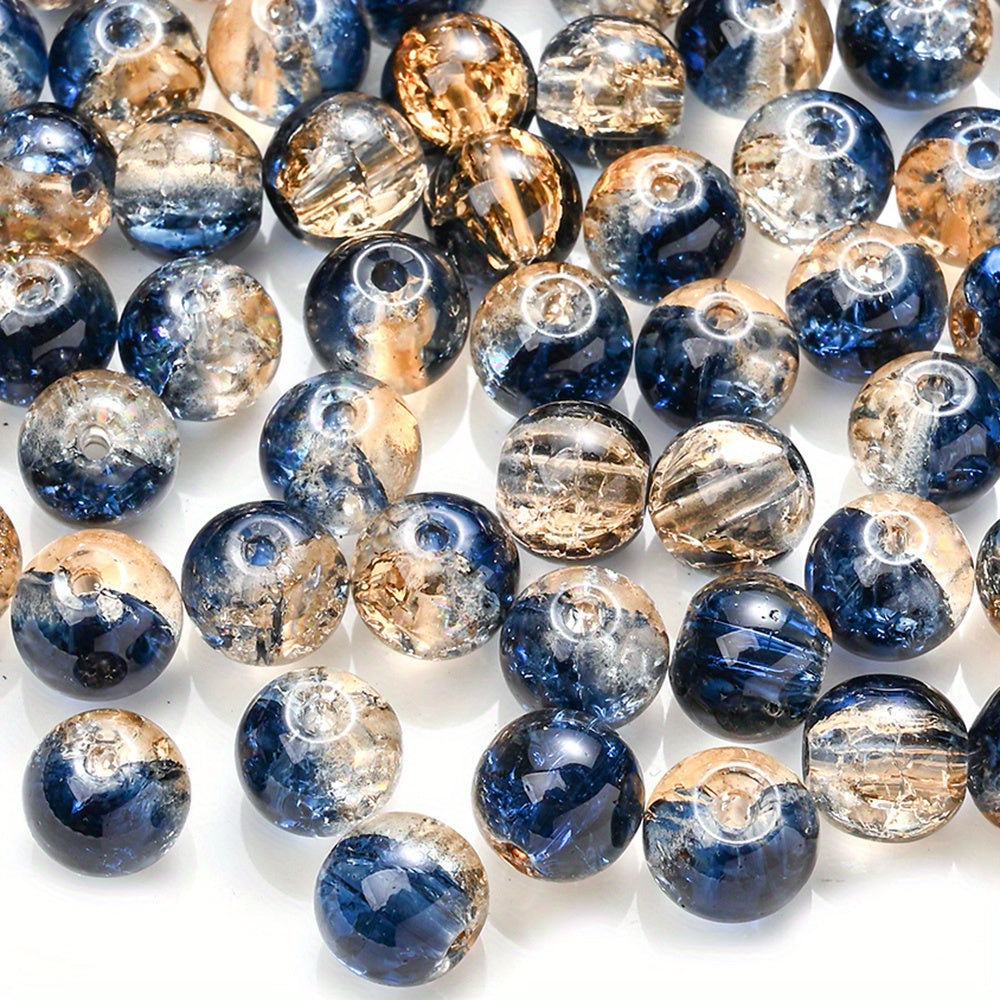 100PCS 8mm Gradient Glazed Flower Bead Set