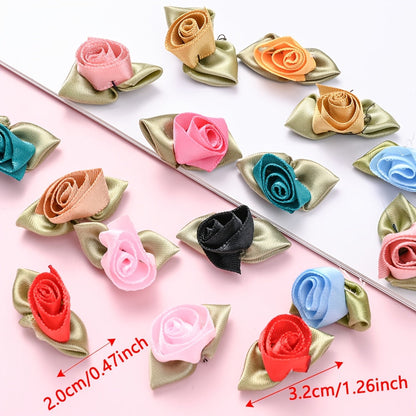 10PCS 12×32mm Fabric Tulip Flower Embellishment Set