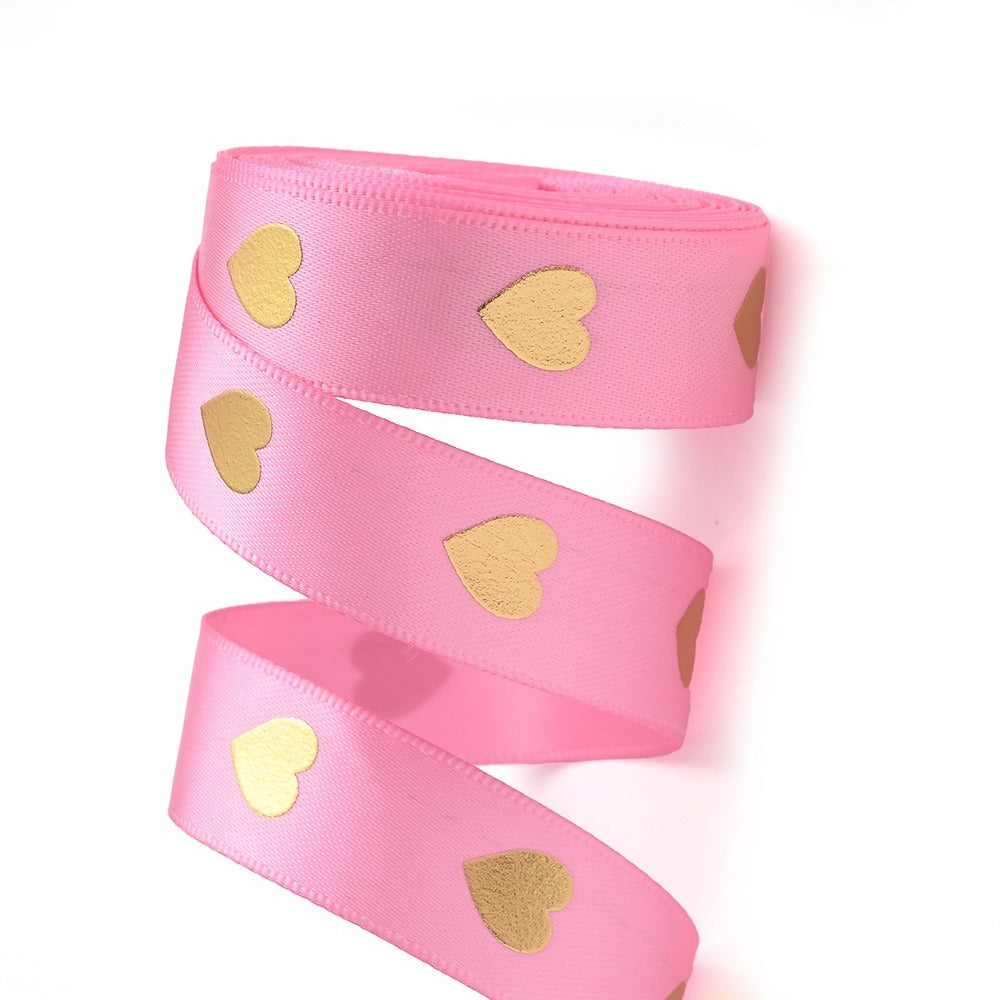1 Roll 5 Yards Peach Heart Hot Stamping Ribbon