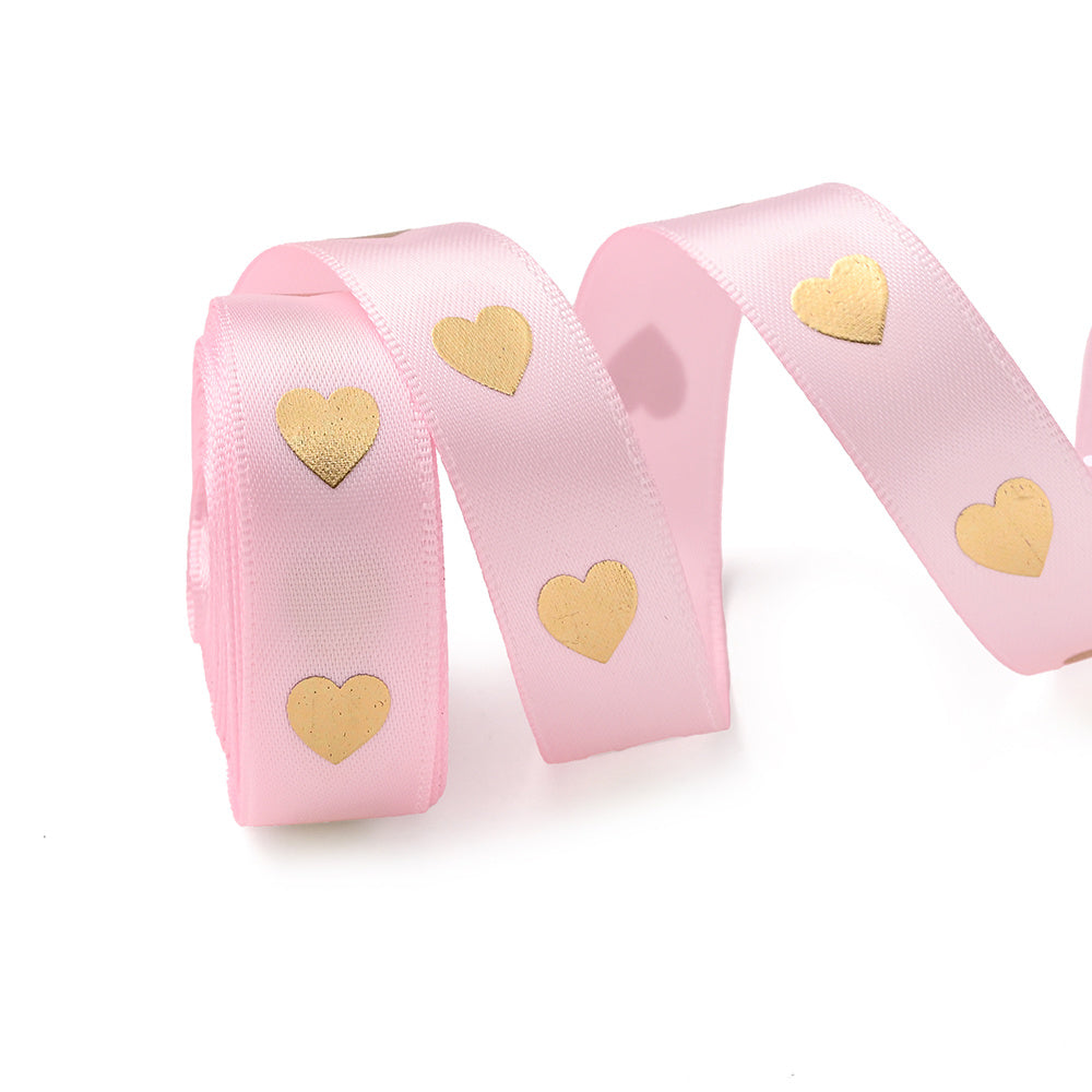 1 Roll 5 Yards Peach Heart Hot Stamping Ribbon