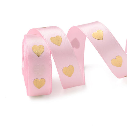 1 Roll 5 Yards Peach Heart Hot Stamping Ribbon